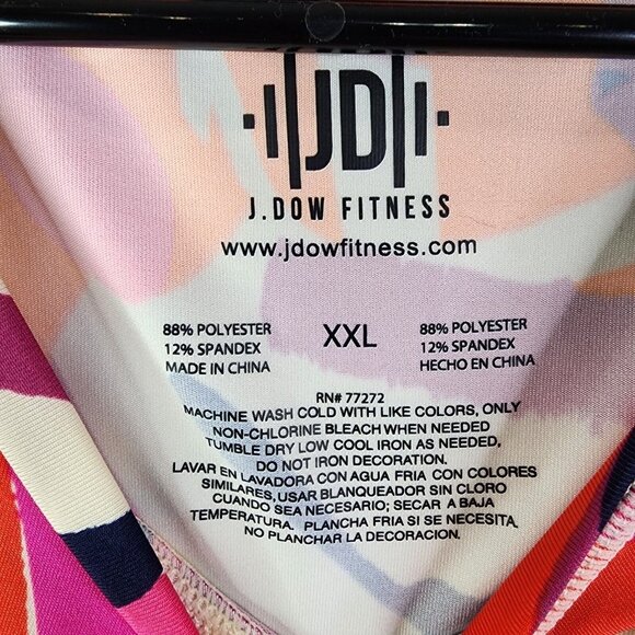 Womens J. Dow Fitness Multicolor Active Crop Top Shirt Short Sleeve Size XXL - Picture 3 of 7